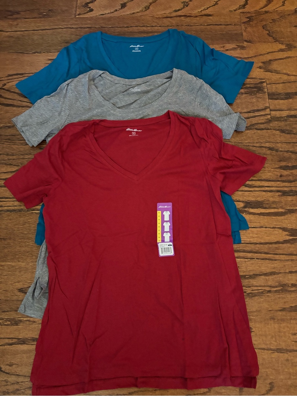 Eddie Bauer Women's Short Sleeve Tee - Red, Gray, Teal